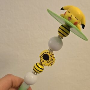 Handmade Pikachu beaded 5' Inches Extended pen.